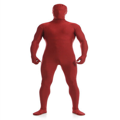 

Gesikai Mens Wine Red Full Bodysuits Spandex Lycra Zentai Suit Custom Second Skin Tights Suit Full Bodysuit Halloween Costumes