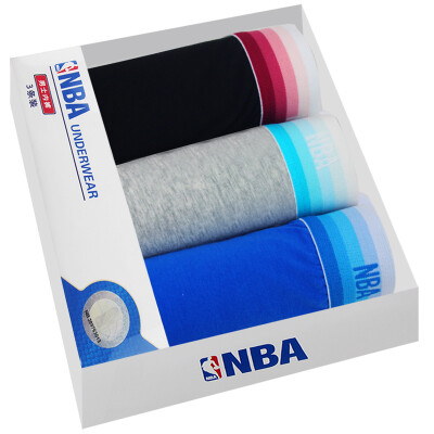 

Jingdong Supermarket NBA underwear men&39s solid color Xinjiang long-staple cotton flat-angle underwear in the waist shorts pants shorts 3 gift box Ma gray possession of blue sapphire blue XL