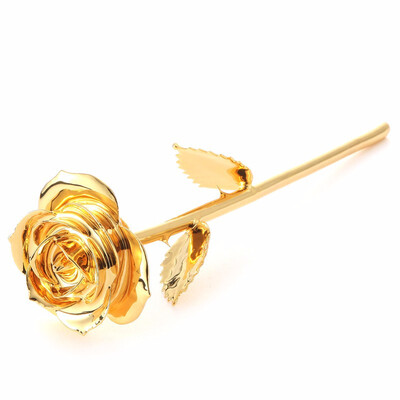

Gifts for Women Long Stem Dipped 24k Gold Rose in Gift Box with Clear Display Stand Best Gift for ValentinesMothersGolden