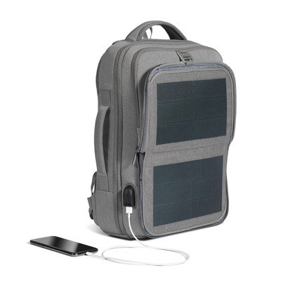 

Hanergy 9W thin film solar power backpack mobile power smart men&women business casual outdoor travel large capacity commercial fashion backpack charging computer bag gray