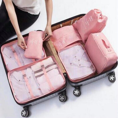 

6pcsset Luggage Travel Packing Bags Packing Cubes Organizer Clothes Storage Bag