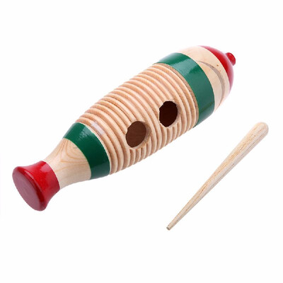 

Wooden Guiro Fish-Shaped Colorful Kid Children Musical Toy Percussion Instrument