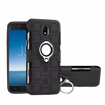 

SHS Phone Case For Samsung Galaxy J4 2018 EuropeanJ400 Luxury Armor Ring Bracket Silicon TPU Lattice texture Protection