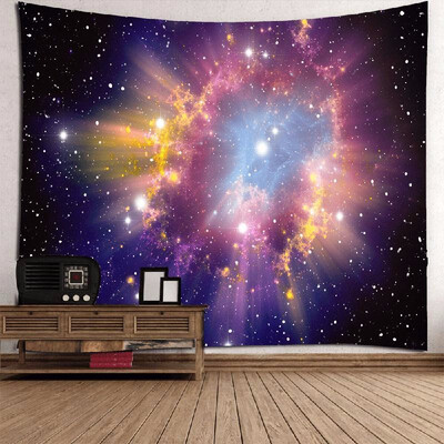 

Galaxy Starry Star Earth Hanging Wall And Blanket Background Fabric Multipurpose Vintage Hippie Beach And Yoga Towel