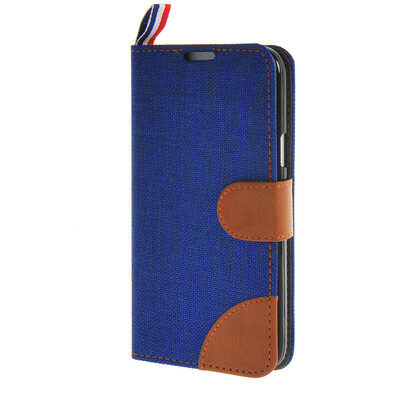 

MOONCASE Denim Style Flip Wallet Card Pouch Bracket Back чехол для Cover Samsung Galaxy S5 Mini синий