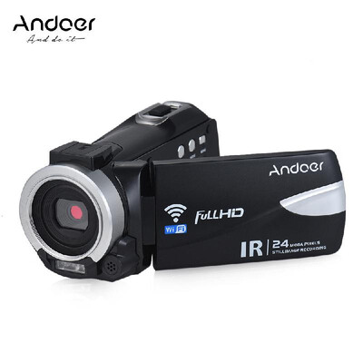 

Andoer 1080P FHD 24M WiFi Digital Video Camera Camcorder Recorder DV with IR Night Vision 16X Zoom Remote Control Hot Shoe Moun