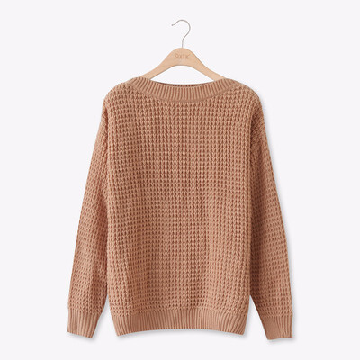 

autumn fall sweater for women hollow out pullover top female knitted sweaters loose slash neck hot offers with free shipping