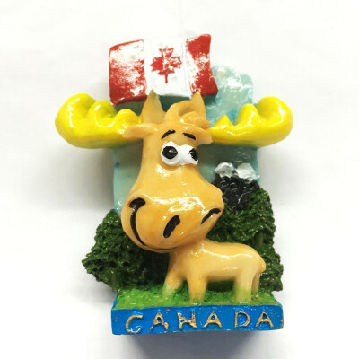 

1Pcs hot sale Canada Magnet Reindeer Flag 3D Resin Fridge Magnets Tourism Souvenir Home Decoration Refrigerator Magnetic Sticker