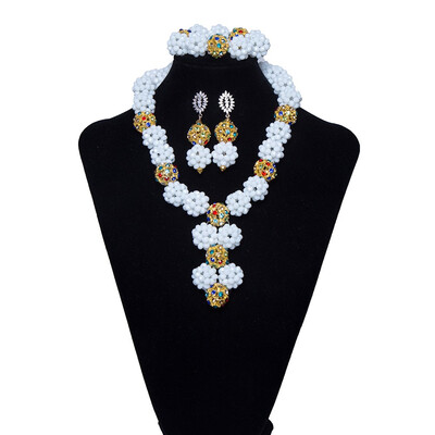 

Handmade Dubai Golden And Orange Jewelry Set African Bridal Costume Necklace Nigerian Wedding Jewellery Set For Women
