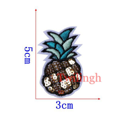 

twilingh Patches Sewing Iron-On Accessories Big Fruit Embroidered Sequined Patches For Clothing