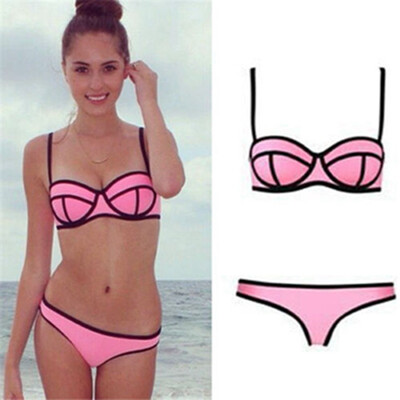 

Sexy Women's Bikini Set Bandeau Triangle Push-Up Bra Swimsuit Beachwear