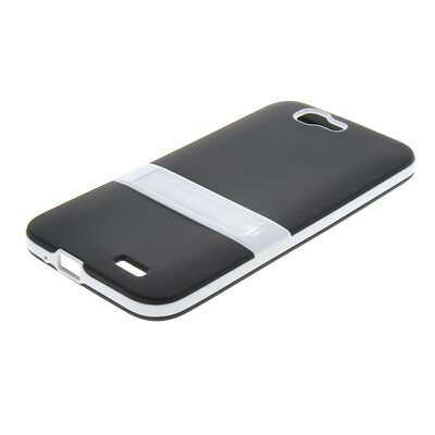 

MOONCASE Huawei G7 Дело Желе Цвет силиконовый гель ТПУ Тонкий с подставкой обложка чехол для Huawei Ascend G7 Черный