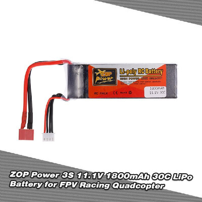 

ZOP Power 3S 111V 1800mAh 30C T Plug LiPo Battery for QAV250 280 FPV Racing Quadcopter RC Car Boat