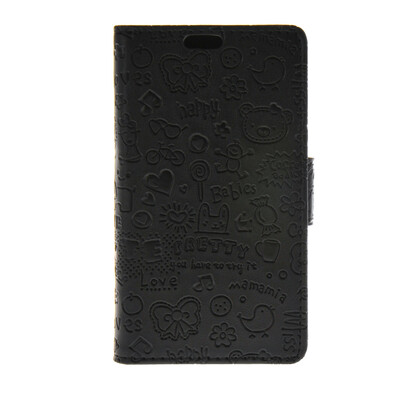 

MOONCASE Cute Little Witch Leather Side Flip Wallet Card Holder Stand Pouch ЧЕХОЛ ДЛЯ LG Joy H220 Black