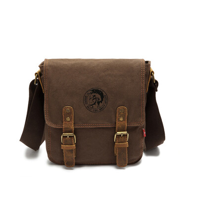 

New brand Men's shoulder bag canvas messenger bag man bag retro small crossbody bag with zipper hasp