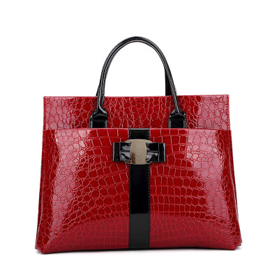 

Vintage style women bag patent leather crocodile bags women ladies handbag fashion tote bags handbags women famous brands