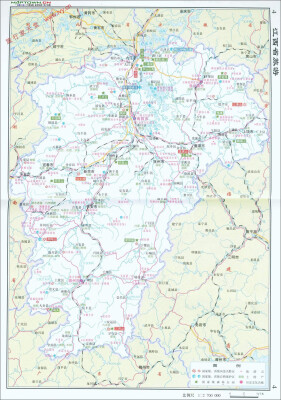 

中国分省系列挂图：江西省地图（竖版盒装 1:570 000）