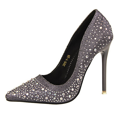 

Women Rhinestone Shoes Platform Stiletto High Heel Pumps Cocktail Party Prom