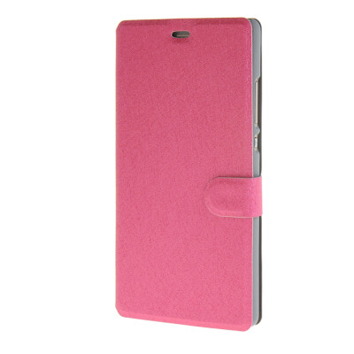 

MOONCASE Matte Skin Flip Leather Wallet Card Slot Stand Back Case Cover for Sony Xperia M4 AQUA Hot pink