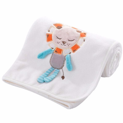 

Baby Blanket Soft Flannel Swaddling Embroider Stroller Car Sofa Bedding Blanket Boy Girl Monkey