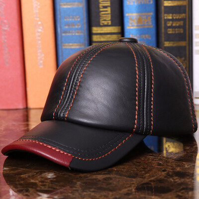 

Adult Baseball Cap Male Winter Outdoor Hat Male 100 Genuine Leather Peaked Cap Mens Winter Warm Adjustable B-7286