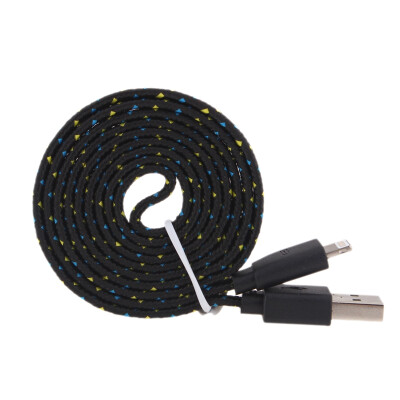 

3/6/10Ft Durable Braided Flat 8Pin Double-sided USB Data Sync Charger Cable Cord for iPhone 5 5S 6 6S Plus iPad 4 5 Air iOS9