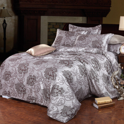 

Baolisi 4 Piece European Style Jacquard Geometric Duvet Cover Set Full Queen Size