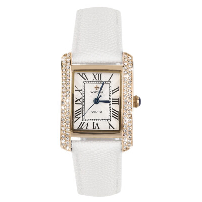 

WWOOR Elegant Crystal Women Square Quartz Wrist Watch Office Lady Watch