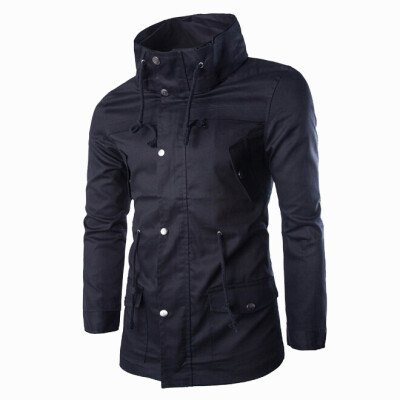 

Zogaa Pure Color Casual Double Collar Slim Men's Jacket