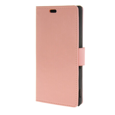 

MOONCASE Smooth PU Leather Flip Wallet Card Slot Bracket Back Case Cover for Sony Xperia M4 AQUA Pink