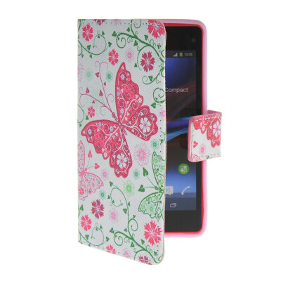 

MOONCASE Pattern Style Leather Side Flip Wallet Card Slot Pouch Stand Shell Back ЧЕХОЛ ДЛЯ Sony Xperia Z1 Compact (Mini)