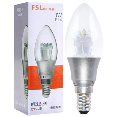 

Супермаркет] [Jingdong FSL (FSL) LED свеча 3W прозрачный кристалл лампочки энергии Е14 отверстия 6500K дневного света Silver Pearl