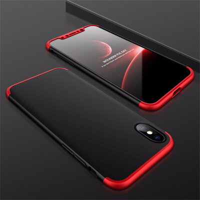 

Goowiiz Phone Case For Iphone 78X Fashion Color collision 360 Degree Coverage PC Full Protection