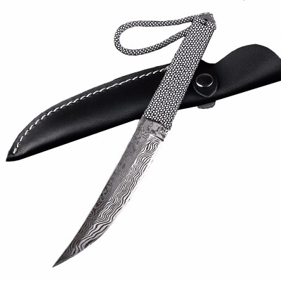 

CHACHEKA Outdoor Tactical Straight Knife High Hardness Damascus Pattern Camping Hunting Knives Survival Self-Defense Portable Tool