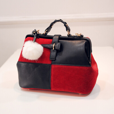 

Handbags 2016 new fashion hit color handbag famous brands women leather shoulder tote bags buckle handbags messenger bag hairballs