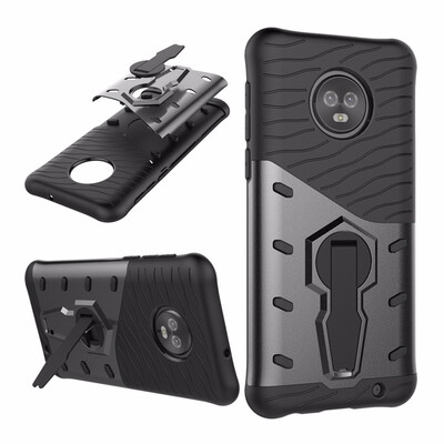 

Goowiiz Phone Case For Motorola Moto G6 2018G6 Plus 2018 Luxury Armor TPUPC Silicone Hard Bracket