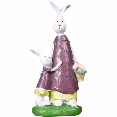 

American rural cute resin rabbit crafts ornaments living room home decorations pastoral animal bunny furnishings gift
