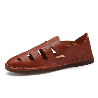 

Damaizhang Brand designer men loafer 100 leather men hole sandals casual office business shoes