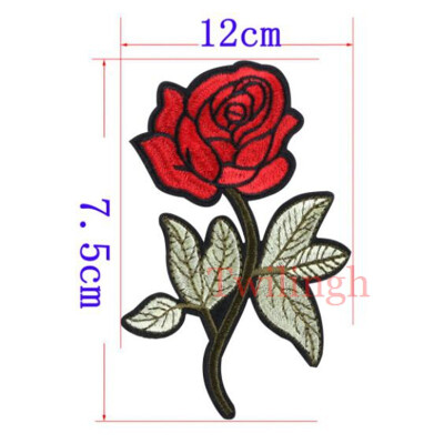 

1 Piece Patches Red Flower Embroidered Patch 3D Applique DIY Sewing Repair Accessories Fabric Stickers Wedding Clothing Patches