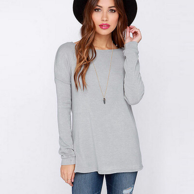 

Naixini Woman' Back Deep V Halter Sleeved Solid Color T-Shirt