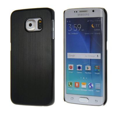

MOONCASE Fashion Brushed Aluminium Metal Hard Case Cover for Samsung Galaxy S6 Edge Black