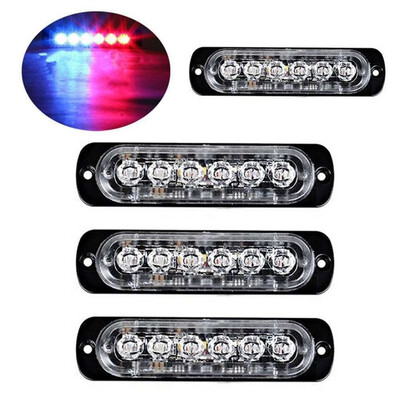 

4pcs car ultra-thin side lights yellow white red&blue warning lights modified truck trucks in the network strobe lights