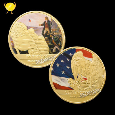 

American Blue Flag Commemorative Coin Eagle Challenge Memorial Medal Gold Plated Silver Coin Collectibles