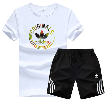 

Damaizhang Brand Designer Men Sport T-shirt With Pant Summer Mens Jogging Set Cotton Breathable Track Suit Running Clothing