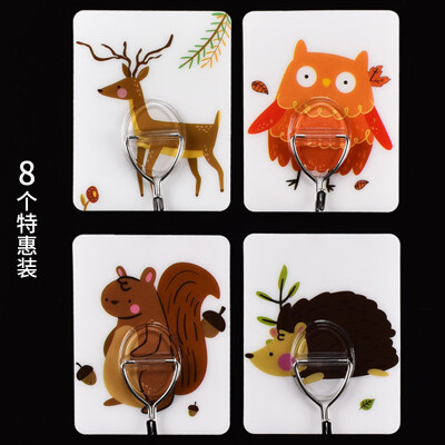 

Nursing home strong non-marking hook hook stickers strong stainless steel kitchen plastic nail-free adhesive paste hook plain wall door HDT42