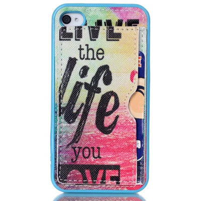 

MITI Painting Cartoon Soft Leather Cover For Apple iPhone 4 iPhone 4S, Case For Phone4S Phone Shell Plug-in Card