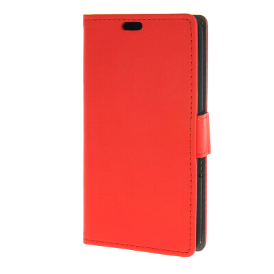 

MOONCASE Simple style Leather Wallet Flip Card Stand Back Case Cover for Sony xperia E4 Red