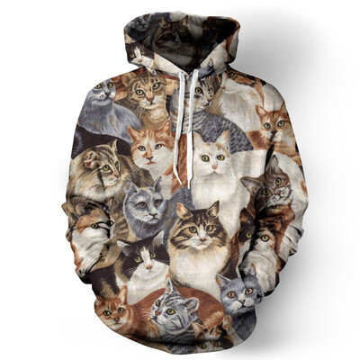 

QYDM025Mens Hoodie 3D Printed Women Pullover Sweater