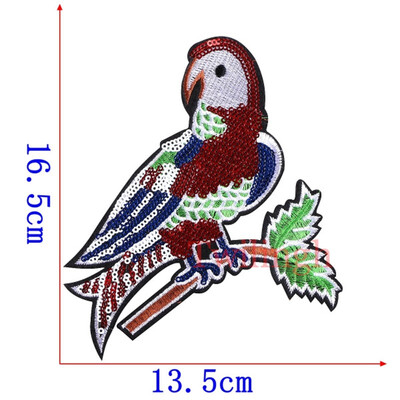 

1 Pcs Birds Patches Flower Sequined Sticker Sew Iron On Patch Shiny Motif Applique Garment DIY Clothes Repair Badges For Wedding