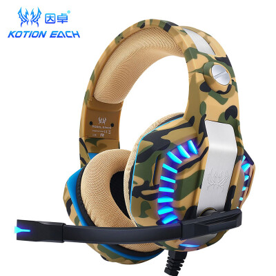 

KOTION EACH G2000 Second Generation Desert Camouflage Headphones Headset E-sports Low Accent With Wheat Stereo Wired Internet Bar Desktop Computer Glare Chicken Game Headphones